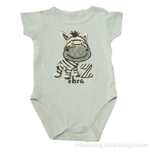 Short sleeve slogan baby suit, made of 100% cotton, meet European, American standards